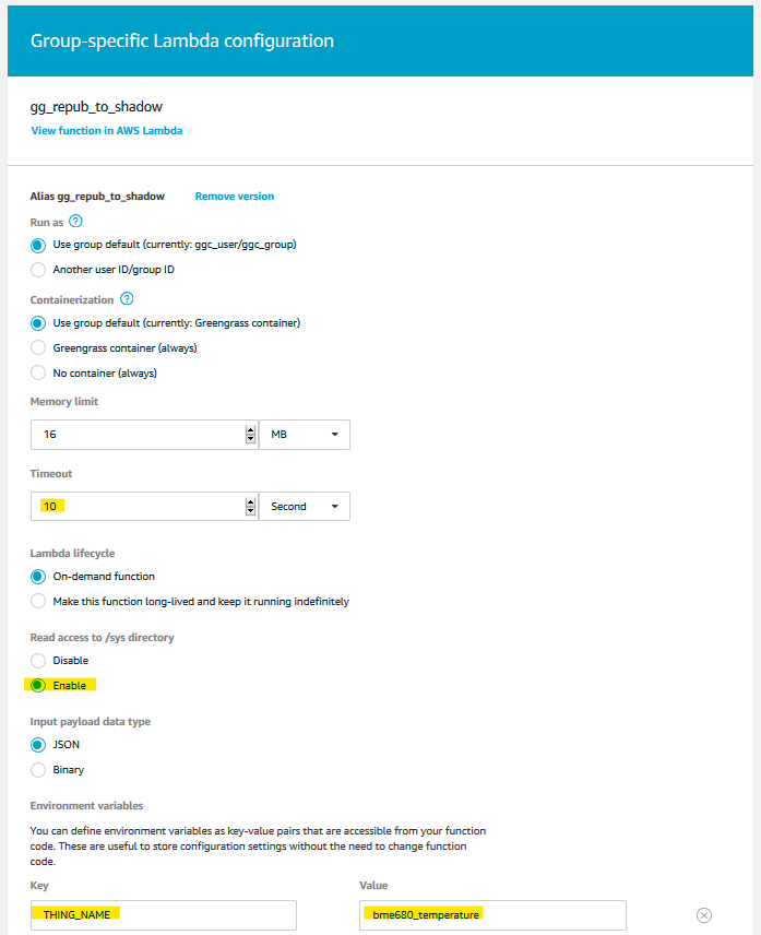 Configure repub Lambda